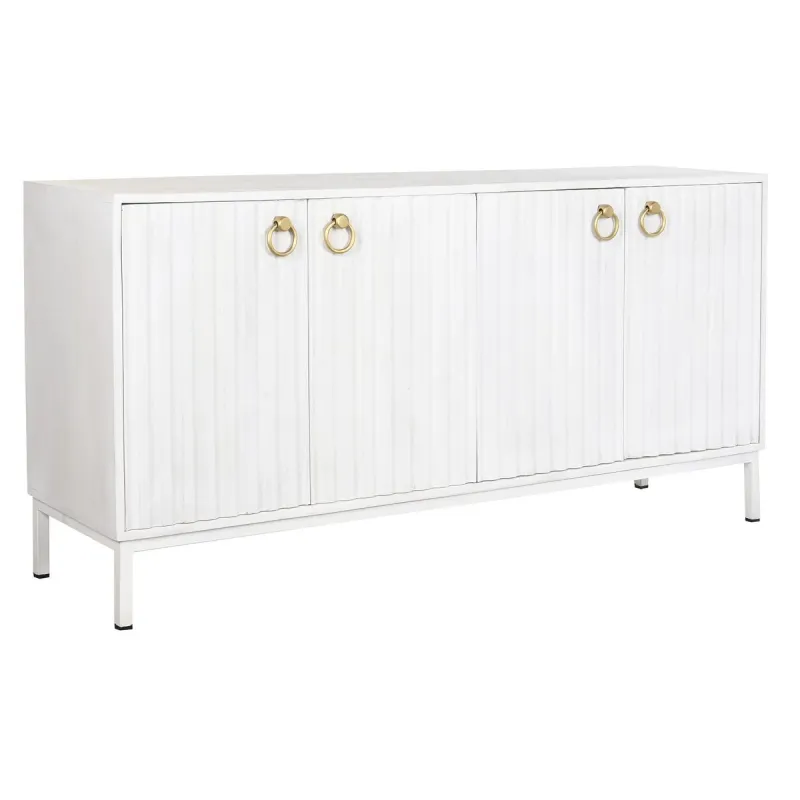 Bufete DKD Home Decor Balts Metāls Mango koks 152 x 40 x 77 cm