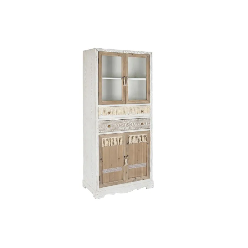 Skapītis DKD Home Decor Balts Dabisks Stikls Egle 86 x 40 x 180 cm 80 x 42 x 180 cm