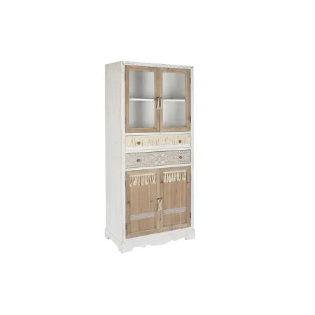 Skapītis DKD Home Decor Balts Dabisks Stikls Egle 86 x 40 x 180 cm 80 x 42 x 180 cm