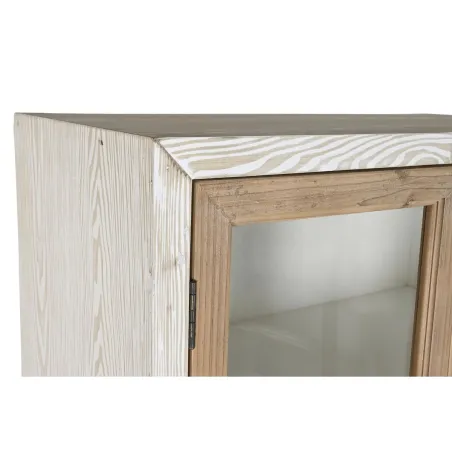 Skapītis DKD Home Decor Balts Dabisks Stikls Egle 86 x 40 x 180 cm 80 x 42 x 180 cm