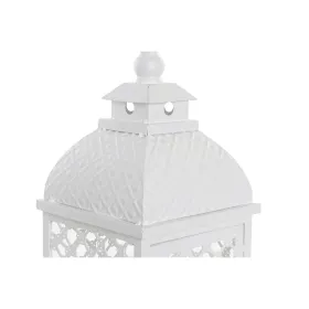 Набор фонарей DKD Home Decor Белый Металл Стеклянный Араб Отделка состаренная 24 x 24 x 74 cm (3 Предметы)