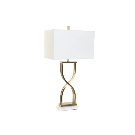 Pöytälamppu DKD Home Decor 40 x 23 x 79 cm Kullattu Metalli Valkoinen Marmori 40 W 240 V