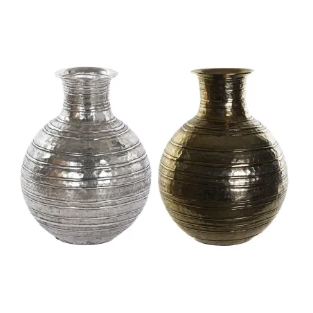 Vāze DKD Home Decor Bronza Sudrabains Alumīnijs Moderns Verouderde afwerking 38 x 38 x 50 cm (2 gb.)