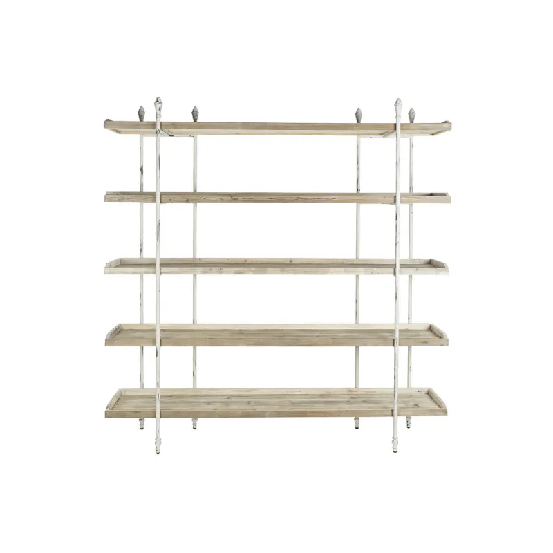 Plaukti DKD Home Decor Balts Dabisks Metāls Egle Egles koksne 40 % Metāls 190 x 40 x 200 cm