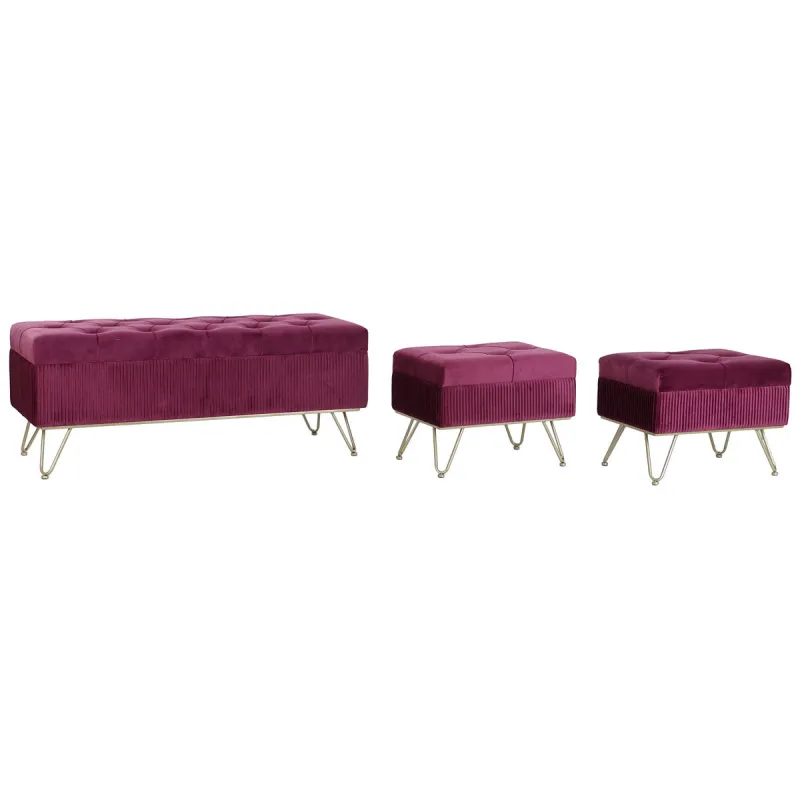 Taburet DKD Home Decor 110 x 42 x 44 cm Metall Kastanpruun