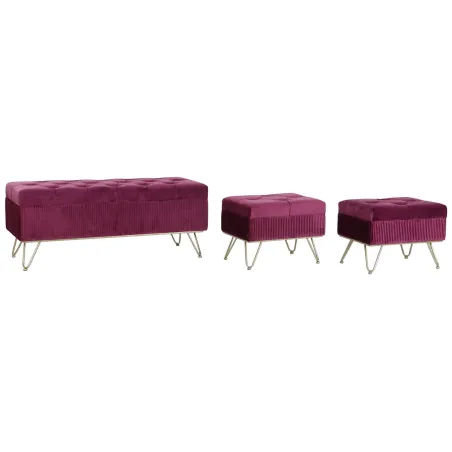 Taburet DKD Home Decor 110 x 42 x 44 cm Metall Kastanpruun