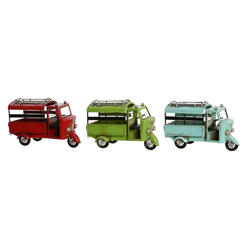 Dekoratīvās figūriņas DKD Home Decor Sarkans Zaļš Debesu zils Vintage 16 x 7 x 10 cm (3 gb.)
