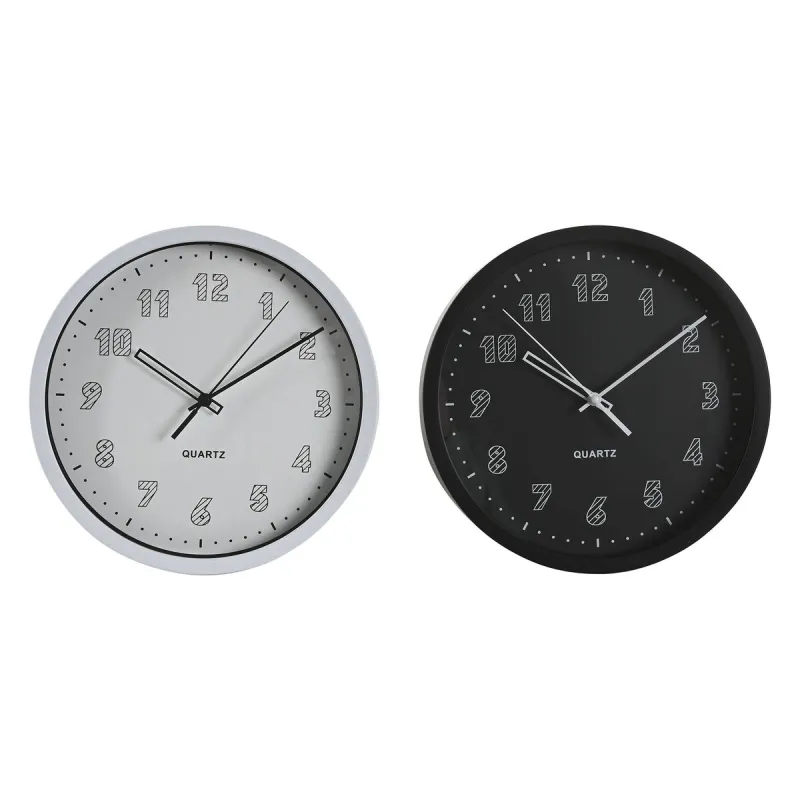 Настенное часы DKD Home Decor Белый Чёрный PVC 25,4 x 4 x 25,4 cm (2 штук)