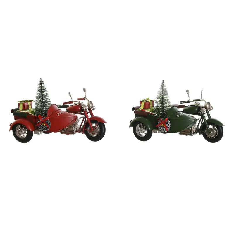 Joulukuusenpallo DKD Home Decor Punainen Vihreä 19 x 14 x 13 cm (2 osaa)
