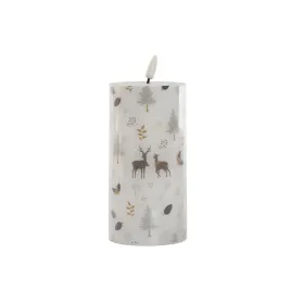 LED Kynttilä DKD Home Decor Valkoinen Monivärinen 7.5 x 7.5 x 15 cm 7,5 x 7,5 x 15 cm (AA)