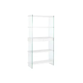 Plaukti DKD Home Decor Balts Caurspīdīgs Stikls Koks MDF 90 x 35 x 180 cm (1)