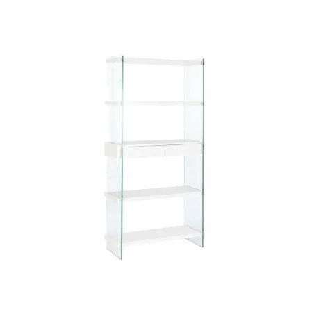 Hyllyt DKD Home Decor Valkoinen Läpinäkyvä Kristalli Puu MDF 90 x 35 x 180 cm (1)