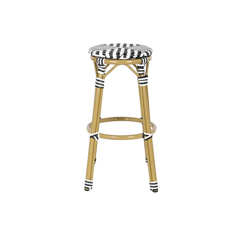 Табурет Home ESPRIT Двухцветный Металл синтетический ротанг 39,5 x 39,5 x 74,5 cm