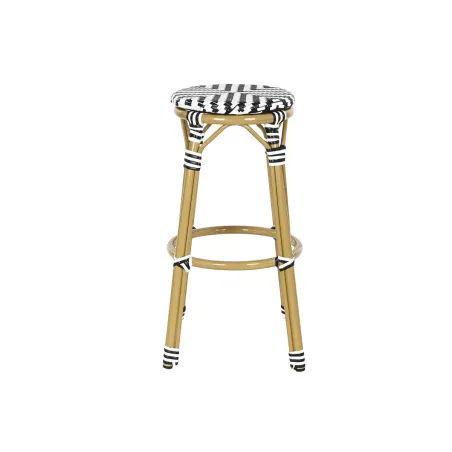 Табурет Home ESPRIT Двухцветный Металл синтетический ротанг 39,5 x 39,5 x 74,5 cm