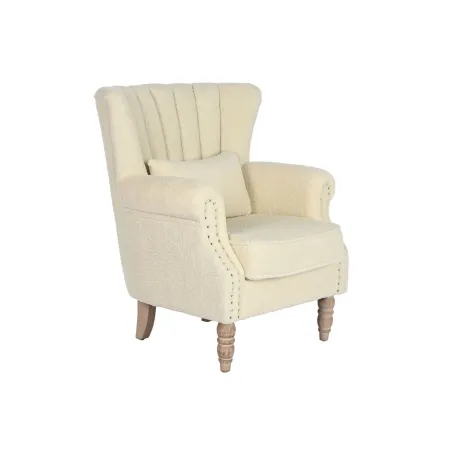 Tugitool Home ESPRIT Valge Naturaalne Kummipuu 73 X 65 X 87 cm
