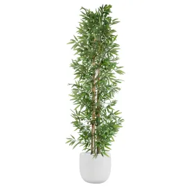 Koks Home ESPRIT Poliesters Bambuss 40 x 40 x 180 cm