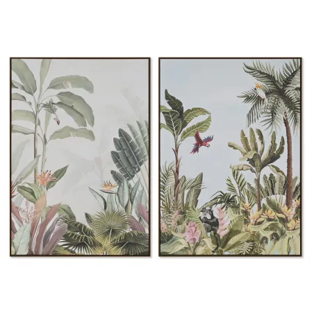Drobė Home ESPRIT Žalia Tropinis 100 x 4 x 140 cm (2 vnt.)