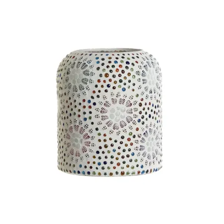 Stalinė lempa DKD Home Decor Balta Spalvotas Aliuminis Stiklas 40 W 220 V 15 x 15 x 18 cm