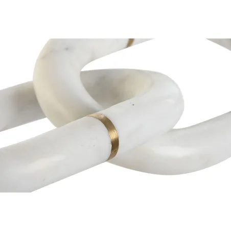 Decorative Figure Home ESPRIT White Golden Chain 13 x 13 x 28 cm