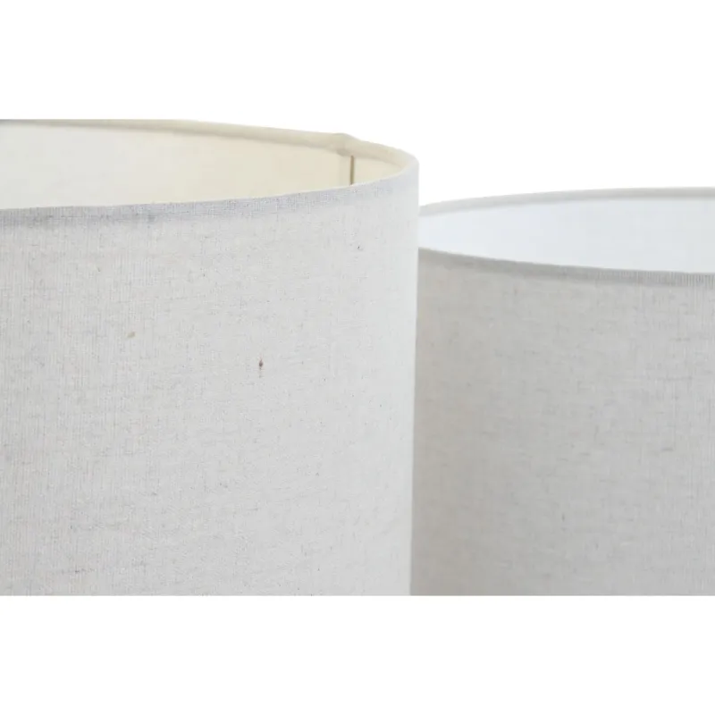 Lempos gaubtas Home ESPRIT Rusvai gelsva Linas Metalinis 40 x 40 x 28 cm (2 vnt.)