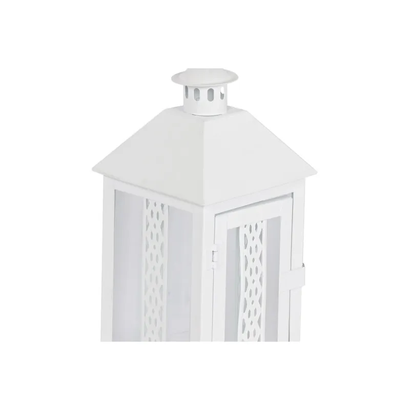 Фонарь Home ESPRIT Balts Stikls Dzelzs Shabby Chic 20 x 20 x 55 cm (3 Daudzums)