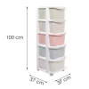 Rolling shelf with drawers Springos HA2006 5 pastel shelves