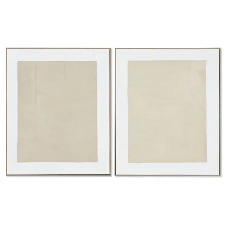 Полотно Home ESPRIT Белый Бежевый Абстракция город 82 x 4,5 x 102 cm 82,3 x 4,5 x 102,3 cm 82,5 x 4,5 x 102 cm (2 штук)