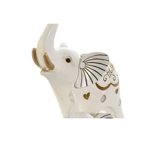 Dekoratīvās figūriņas Home ESPRIT Balts Bronza Zilonis Romantiski 11 x 8 x 19 cm
