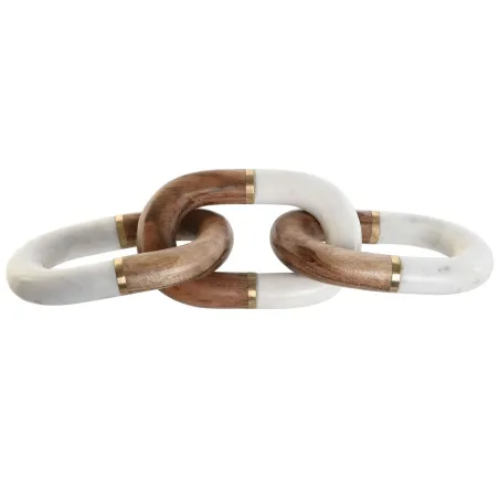 Dekoratiivkuju Home ESPRIT Valge Pruun Kuldne Kett 10 x 10 x 36 cm
