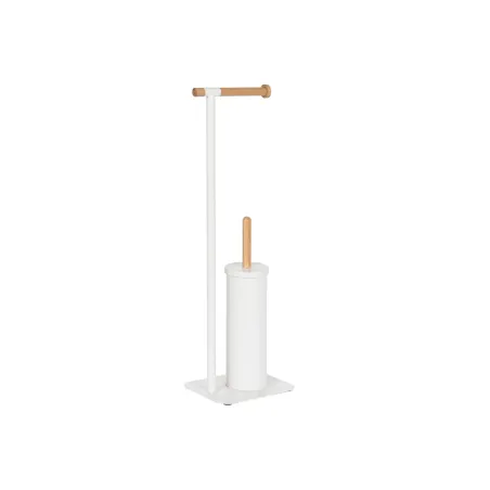 Tualetes Papīra Turētājs Home ESPRIT Balts Dabisks Metāls Bambuss 22 x 16 x 68 cm