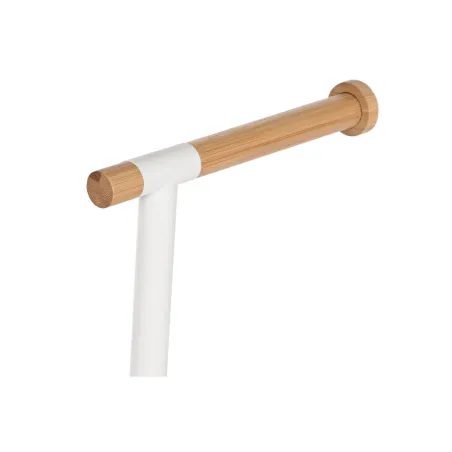 Tualetes Papīra Turētājs Home ESPRIT Balts Dabisks Metāls Bambuss 22 x 16 x 68 cm