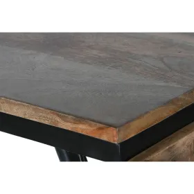 Console Home ESPRIT Yellow Brown Black Iron Mango wood 195 x 40 x 91 cm