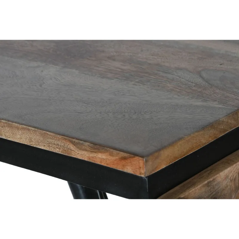 Konsolė Home ESPRIT Geltona Ruda Juoda Geležis Mango mediena 195 x 40 x 91 cm