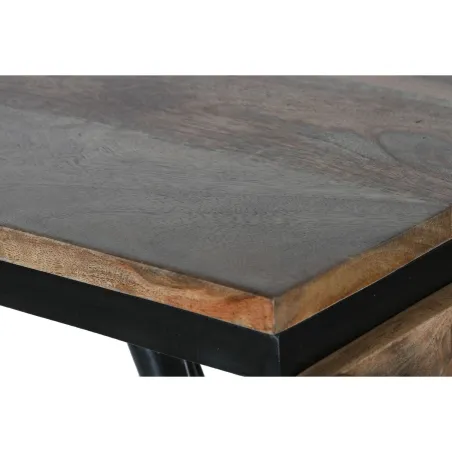 Konsolė Home ESPRIT Geltona Ruda Juoda Geležis Mango mediena 195 x 40 x 91 cm