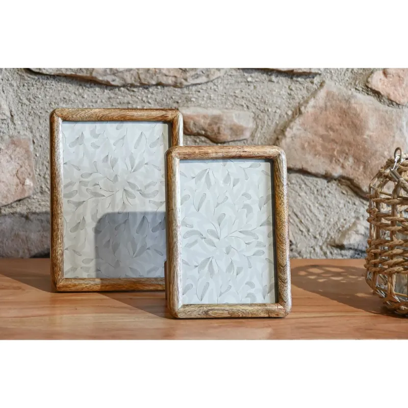 Fotoraam Home ESPRIT Pruun Kristall Mangopuit Naturaalne