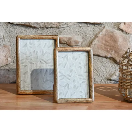 Fotoraam Home ESPRIT Pruun Kristall Mangopuit Naturaalne
