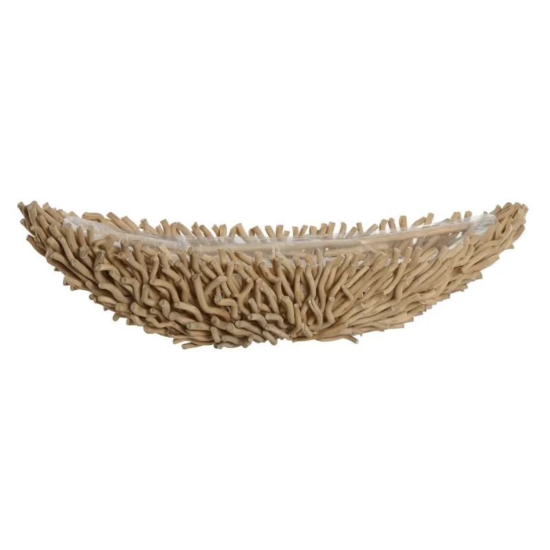 Pöytäkoriste Home ESPRIT Valkoinen Vaaleanruskea Puu 86 x 25 x 17 cm
