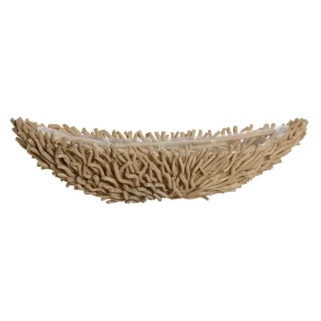 Pöytäkoriste Home ESPRIT Valkoinen Vaaleanruskea Puu 86 x 25 x 17 cm