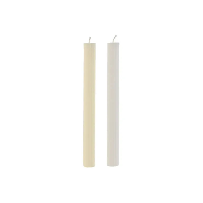 Kynttiläsarja Home ESPRIT Valkoinen Beige 98 g 2 x 2 x 25 cm (2 osaa) (3)