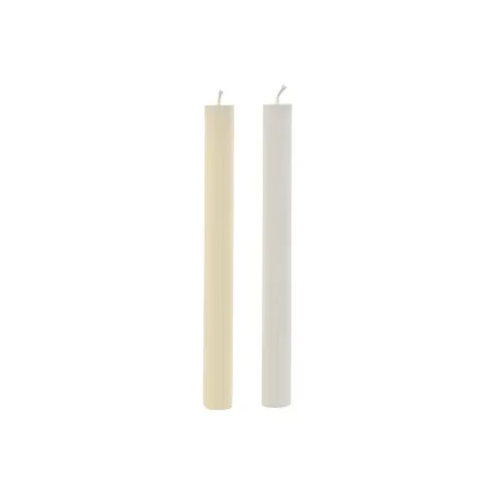 Candle Set Home ESPRIT White Beige 98 g 2 x 2 x 25 cm (2 Units) (3)