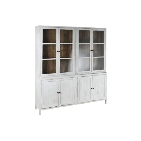 Vitriinistend Home ESPRIT Valge Kristall Mangopuit 200 x 45 x 230 cm