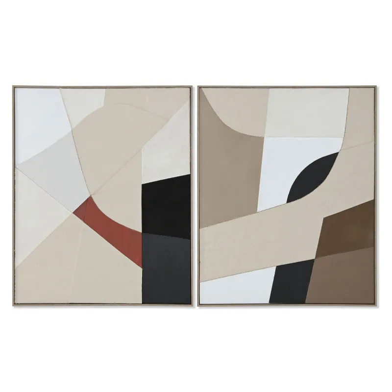 Maal Home ESPRIT Pruun Beež Džuut polüstüreen Abstraktne Linna 82 x 3,8 x 102 cm (2 Ühikut)