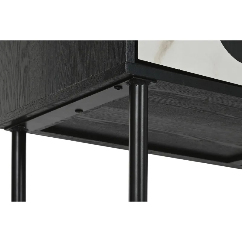 Skapītis Home ESPRIT Balts Melns Metāls Egle 100 x 40 x 170 cm