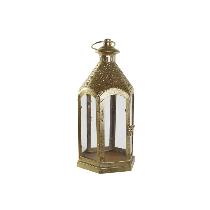 Подсвечник Home ESPRIT Позолоченный Металл Стеклянный 18 x 18 x 35,5 cm