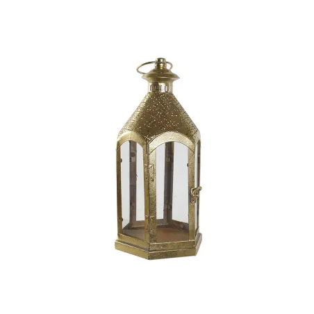 Подсвечник Home ESPRIT Позолоченный Металл Стеклянный 18 x 18 x 35,5 cm