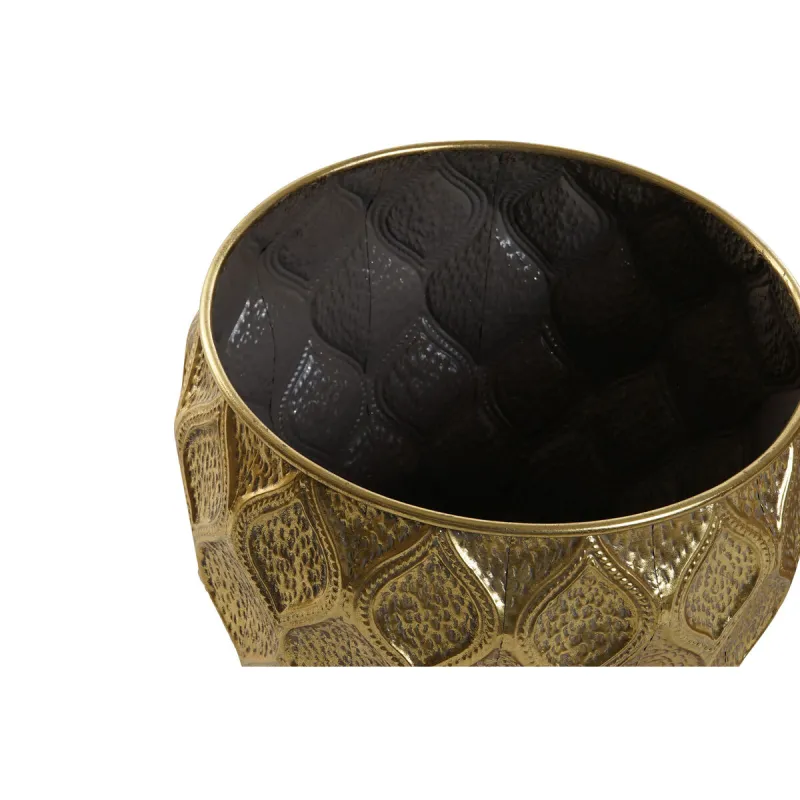 Set of Planters Home ESPRIT Golden Metal Modern 41 x 41 x 41,5 cm (3 Pieces)