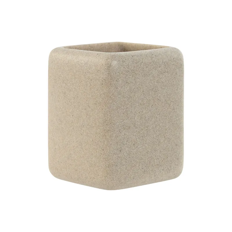Stikls Home ESPRIT Krēmkrāsa Sveķi 8 x 8 x 10 cm