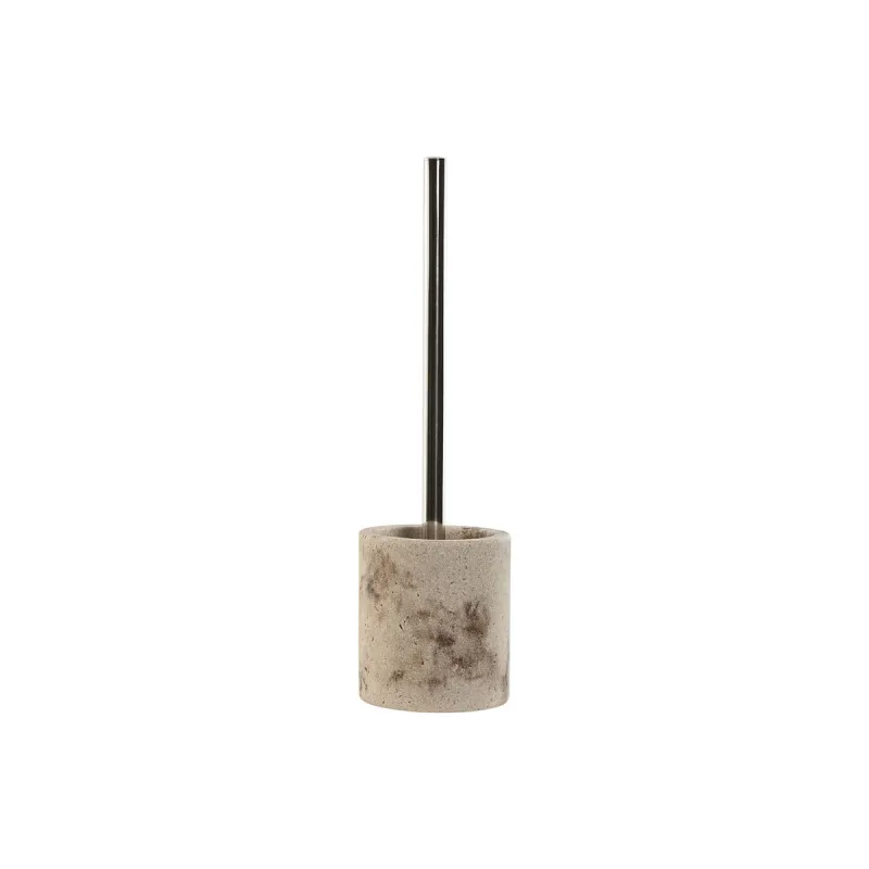 Tualetes Birste Home ESPRIT Krēmkrāsa Sudrabains Sveķi Alumīnijs Polietilēns 10,5 x 10,5 x 37 cm