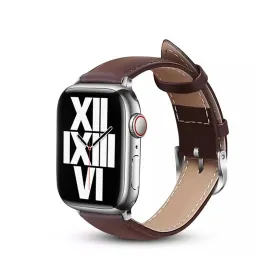 Crong Noble Band - Genuine Leather Strap for Apple Watch 38/40/41/42 mm (Espresso)