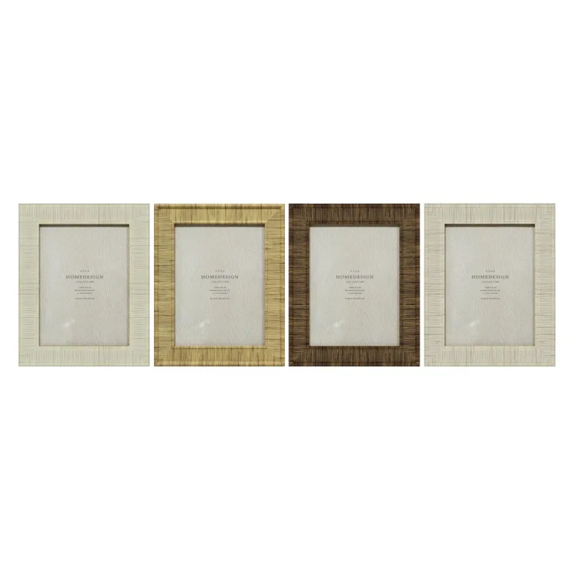 Kuvakehys Home ESPRIT Beige Luonnollinen Kristalli polystyreeni Skandinaavinen 20,5 x 2 x 25,5 cm (4 osaa)